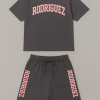 Completo Estivo Diego Rodriguez Uomo | Logo Iconic | Grigio e Rosa Diego Rodriguez