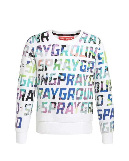Felpa Sprayground | Logo All Over | Bianco Sprayground