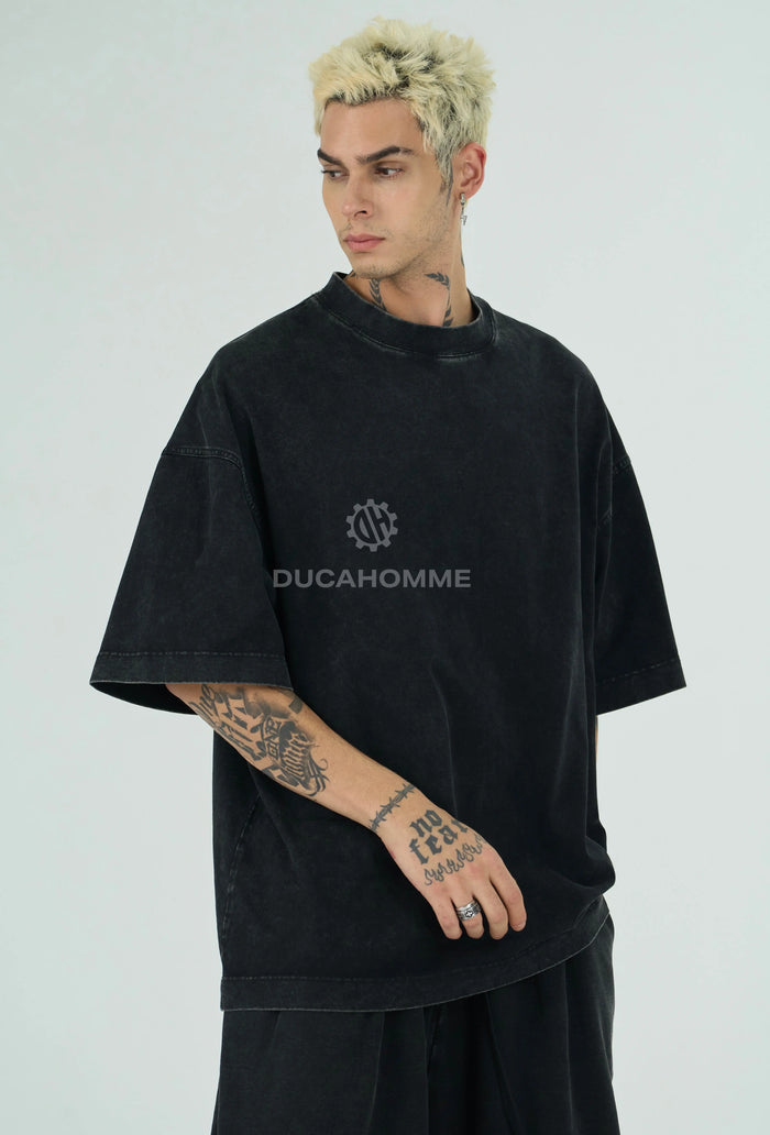 T Shirt Duca Homme Oversize Slavata Nero Duca Homme