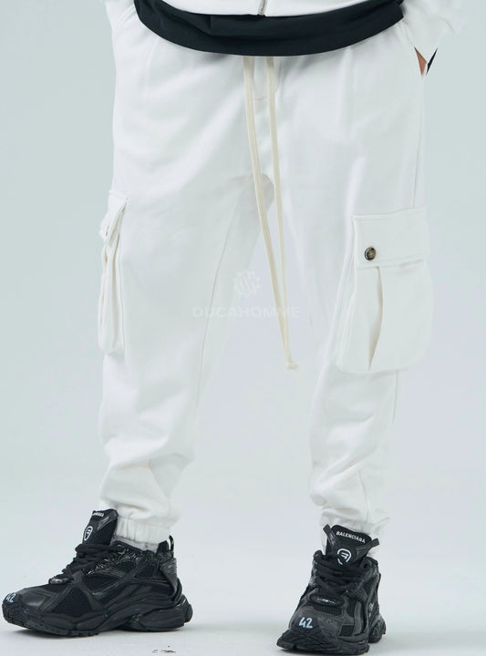 Pantaloni Tuta Duca Homme | Uomo | Oversize | Bianco Duca Homme