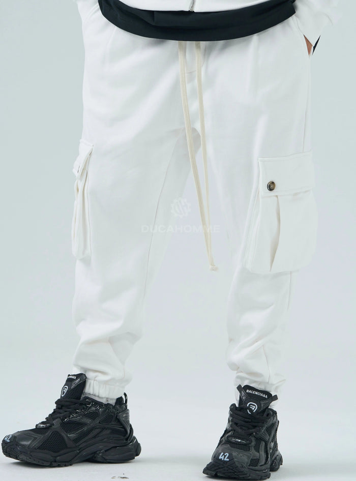 Pantaloni Tuta Duca Homme | Uomo | Oversize | Bianco Duca Homme