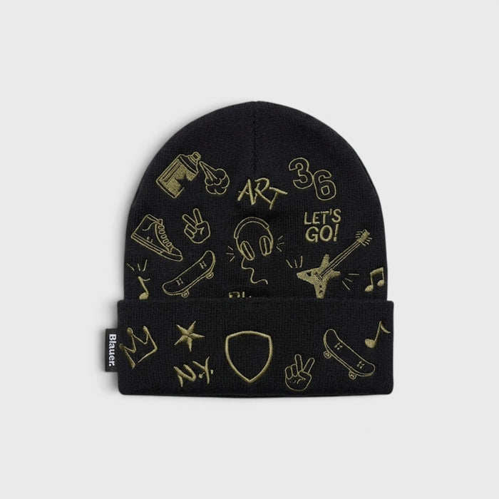Blauer Nero con Stampa | Cappello Junior R2 Blauer