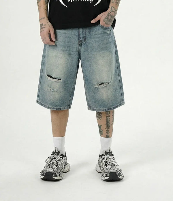 Pantaloncini Duca Homme Uomo in Jeans | Modello Oversize Strappati