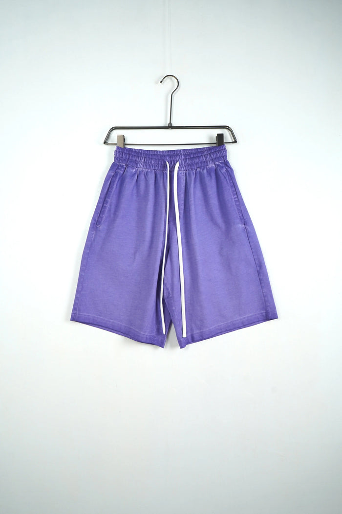 Completo Duca Homme Uomo | Coordinato Maglietta e Pantaloncini | Effetto Slavato | Viola Duca Homme