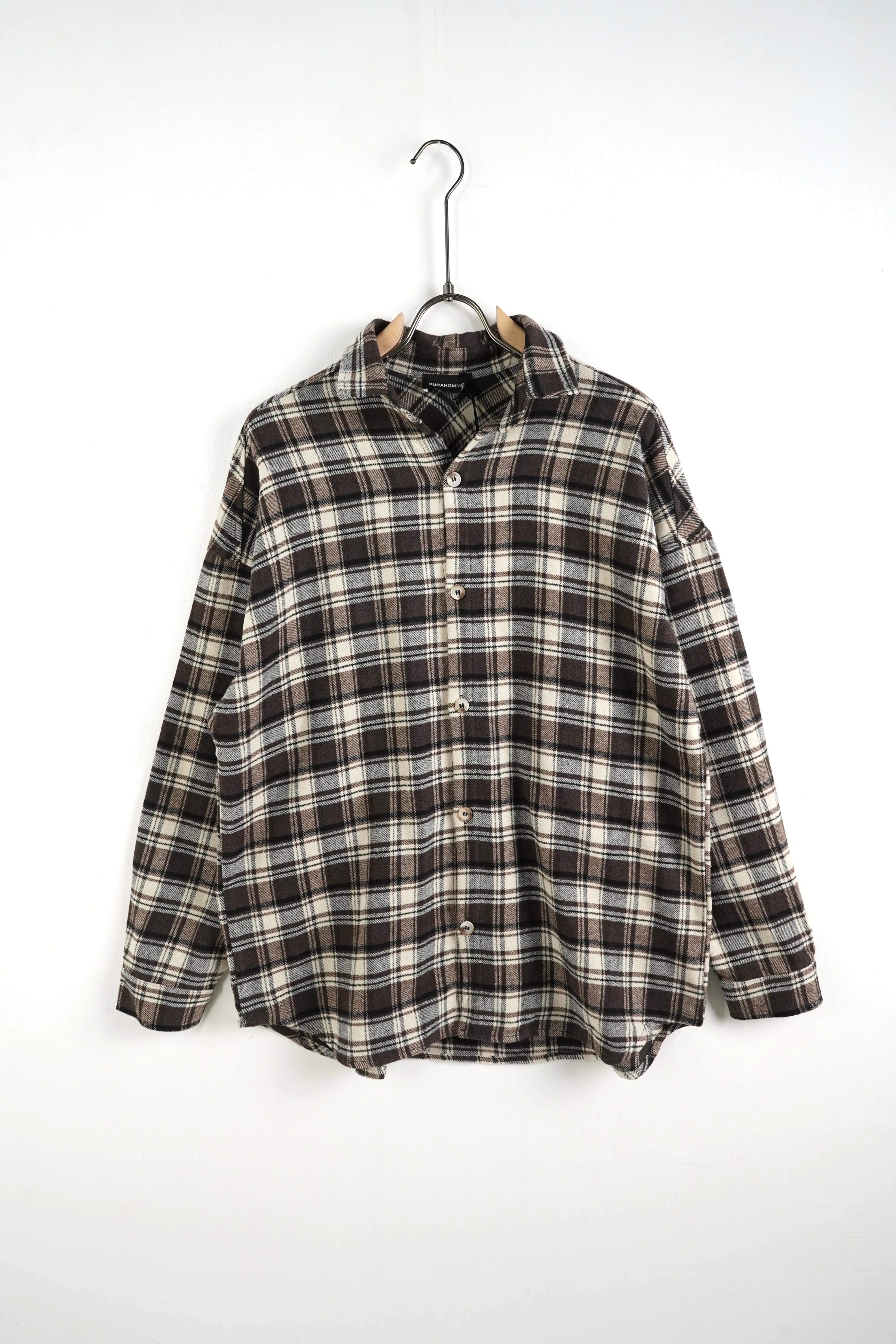 DU018462-40 - Camicia Quadri Marrone Duca Homme