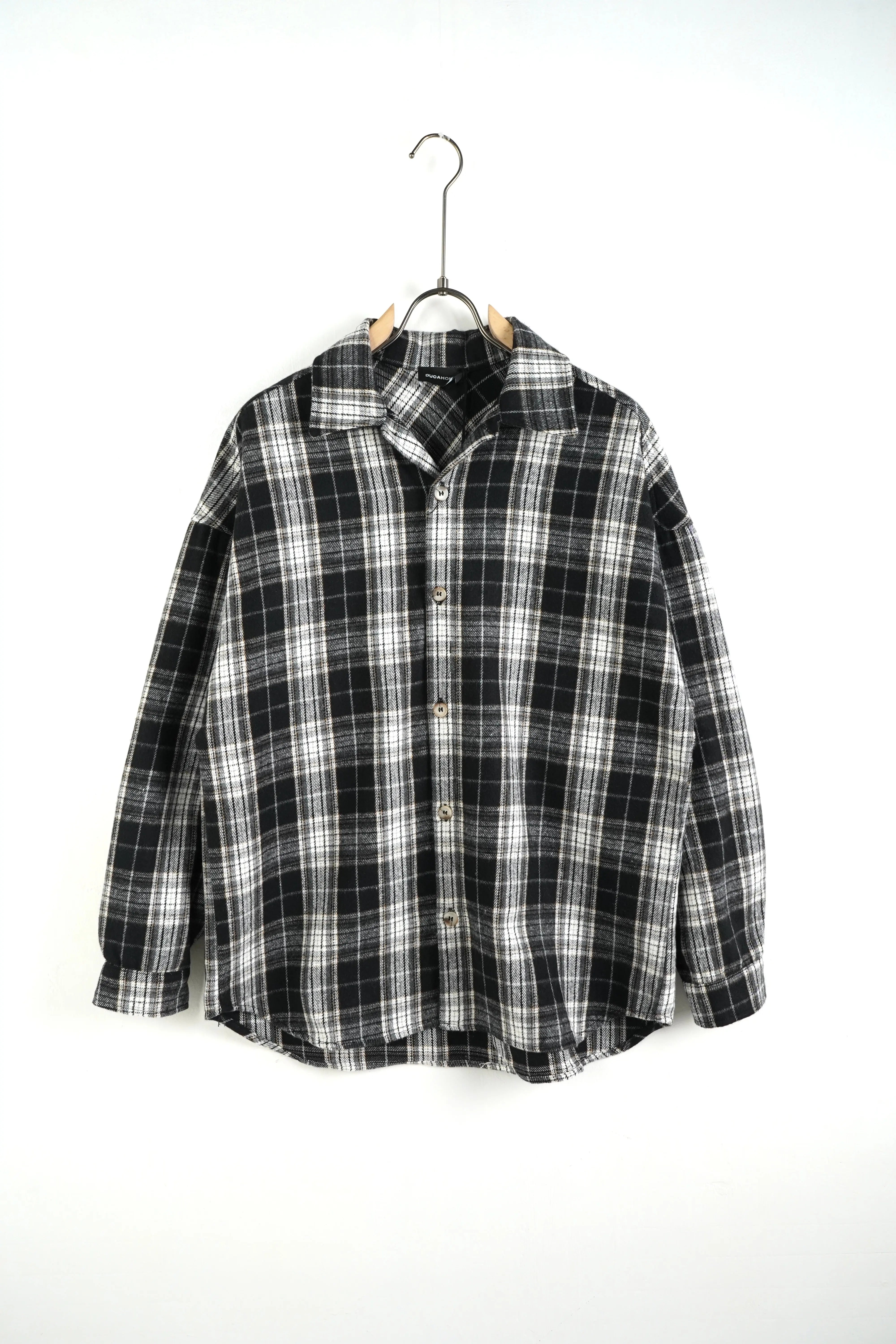 DU018557-10 - Camicia Quadri Nero Duca Homme