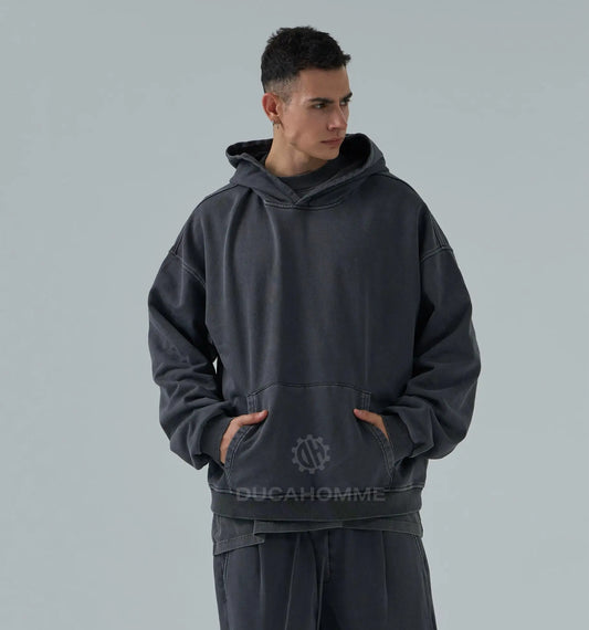 Felpa Cappuccio Uomo Duca Homme Slavata Grigio Scuro Duca Homme