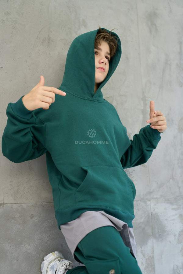 Felpa Cappuccio Duca Homme Bambino Verde Gucci