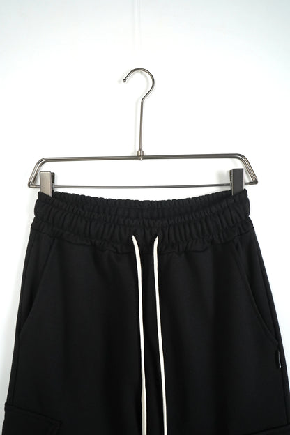 pantalone cargo nero tasche oversize lacci duca homme 2