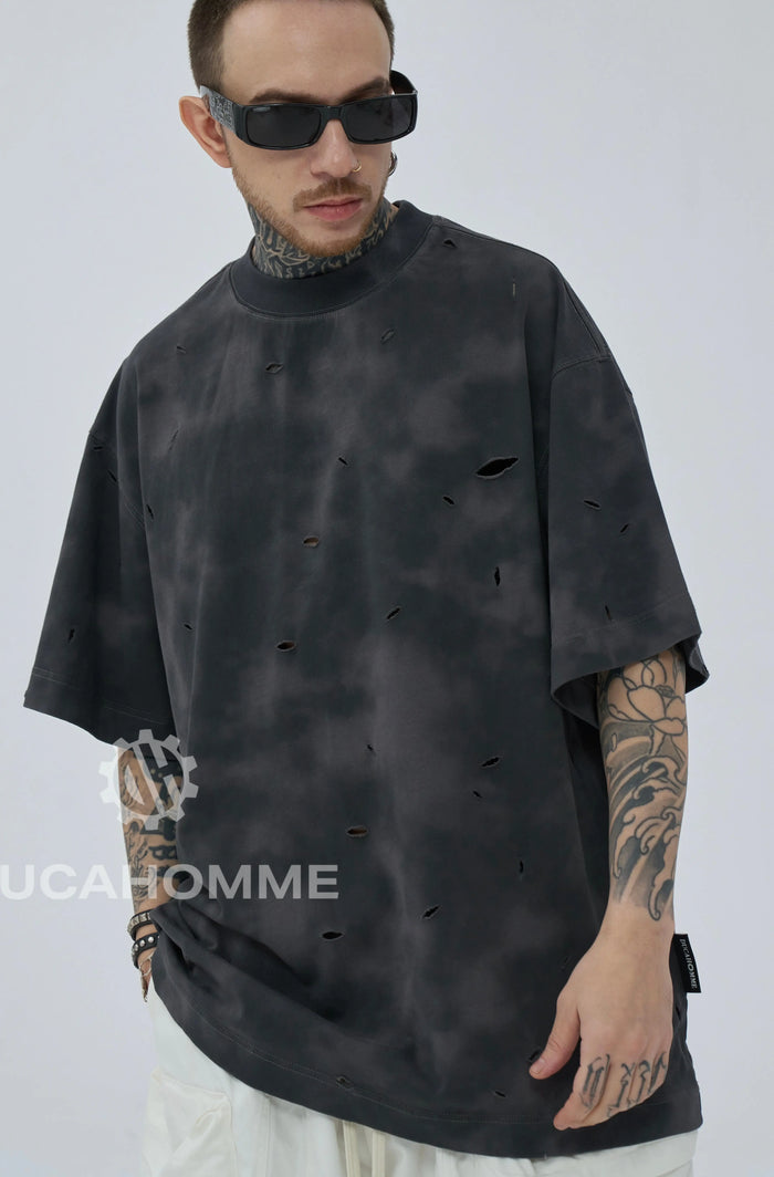 maglietta duca homme uomo effetto slavato strappata 1