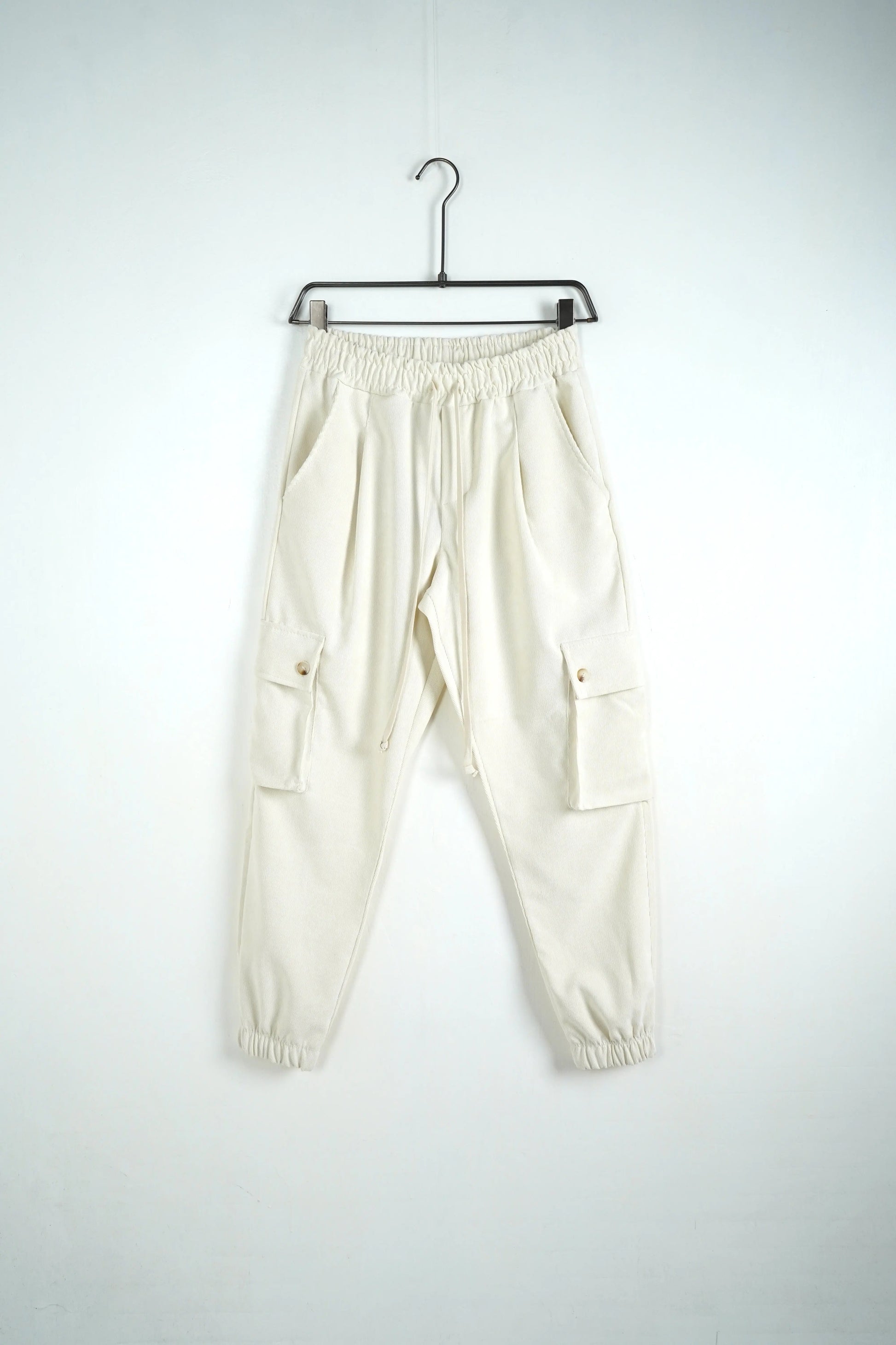 pantalone righe lacci tasche laterali panna duca homme uomo