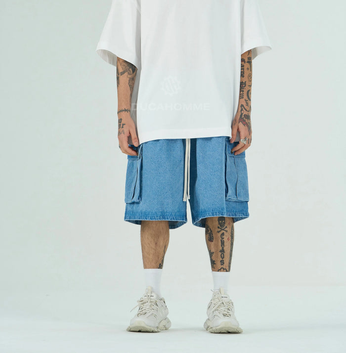 Pantaloncini Cargo Denim Duca Homme Duca Homme