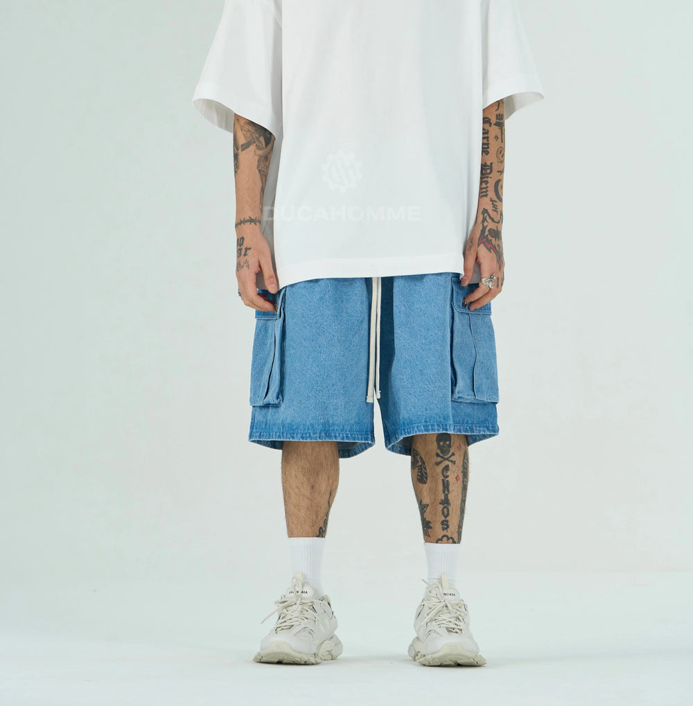 Pantaloncini Cargo Denim Duca Homme Duca Homme