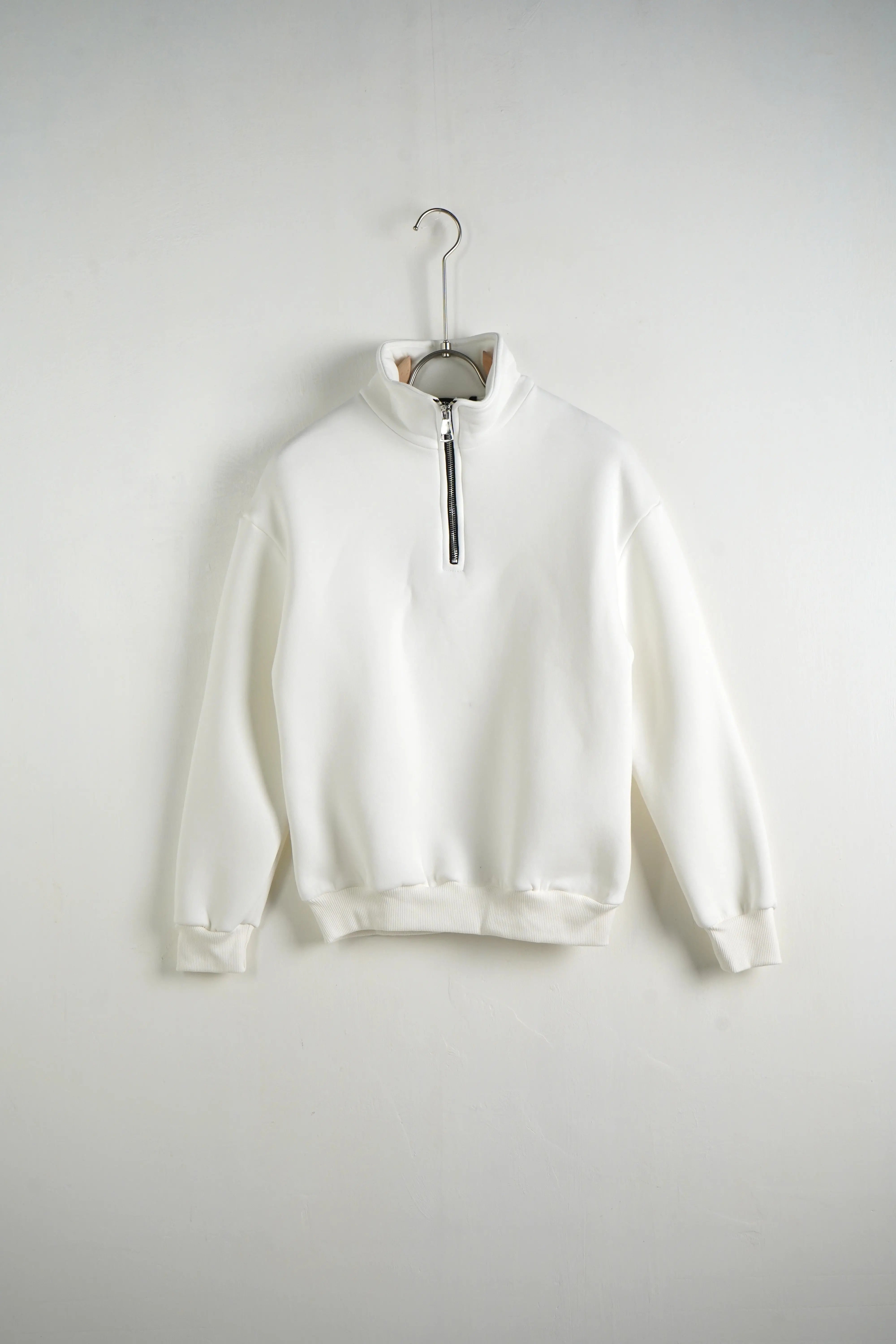 Felpa Duca Homme Bambino Mezza Zip Bianco Duca Homme