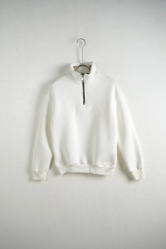 Felpa Duca Homme Bambino Mezza Zip Bianco Duca Homme