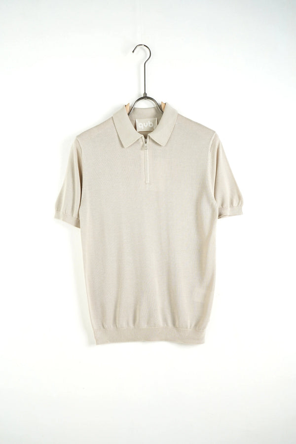 Polo con Zip Beige in Filo Duca Homme Uomo | Modello Oversize