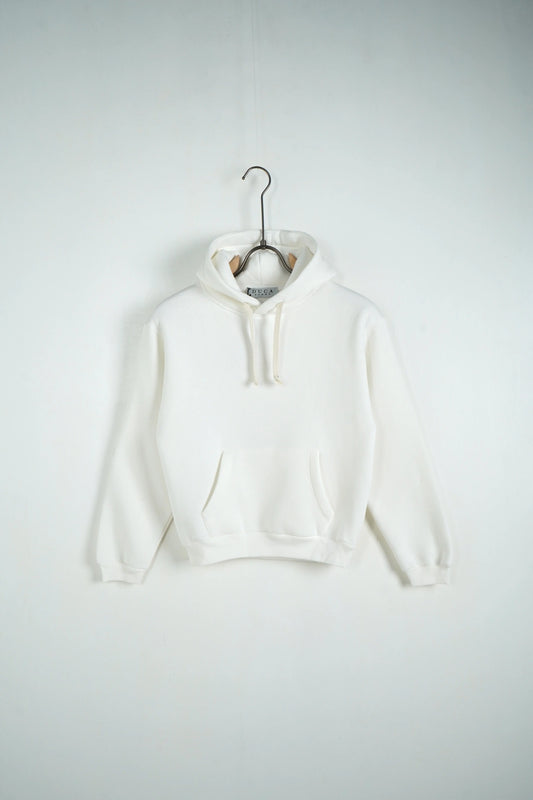 Felpa Duca Homme Bambino | Modello Classico con Cappuccio | Bianco Duca Homme