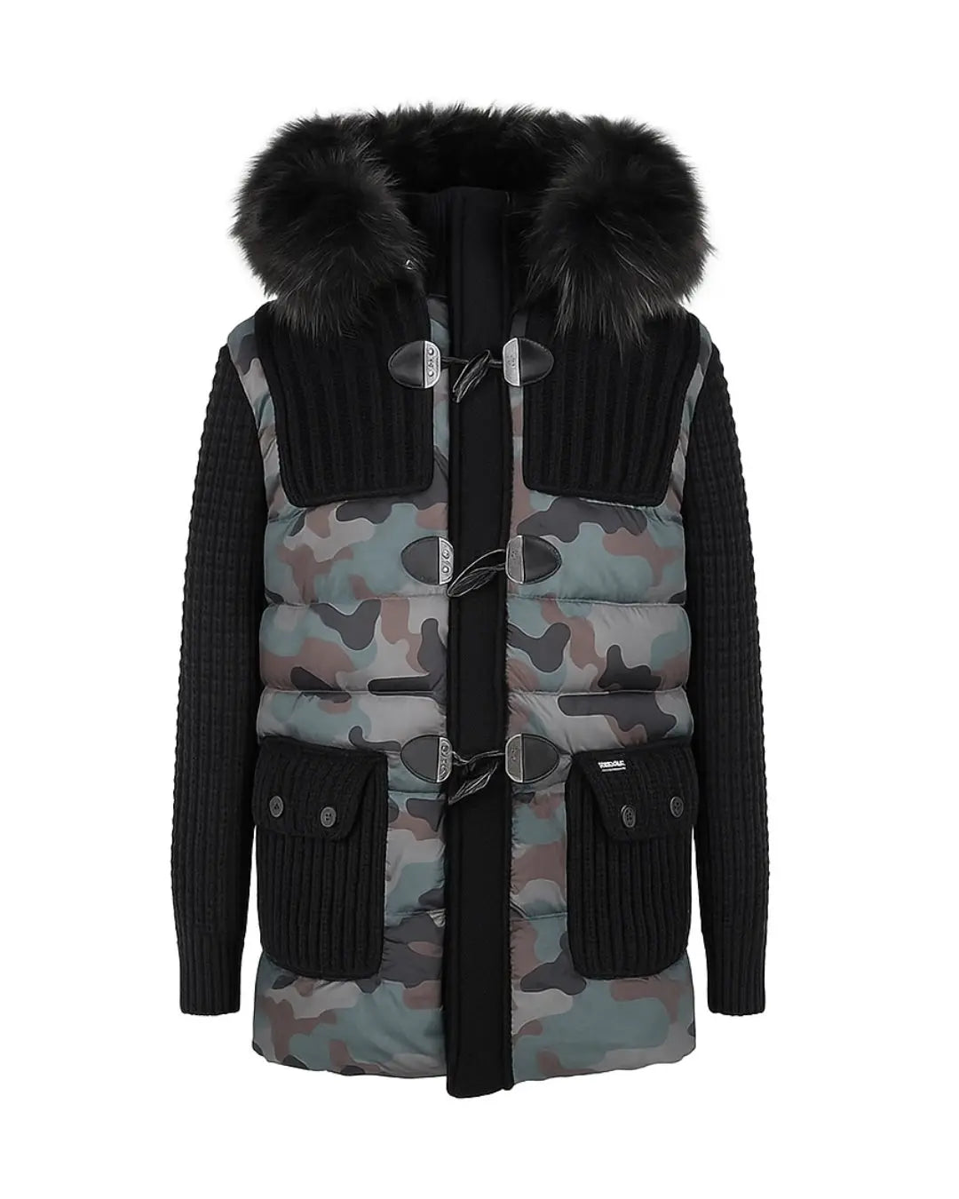 Bark Nero con Pelliccia | Piumino Uomo | Militare Bark
