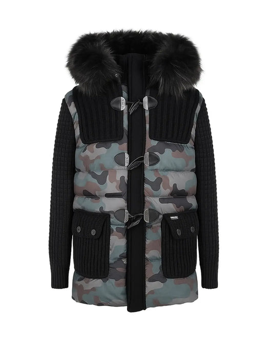 Bark Nero con Pelliccia | Piumino Uomo | Militare Bark