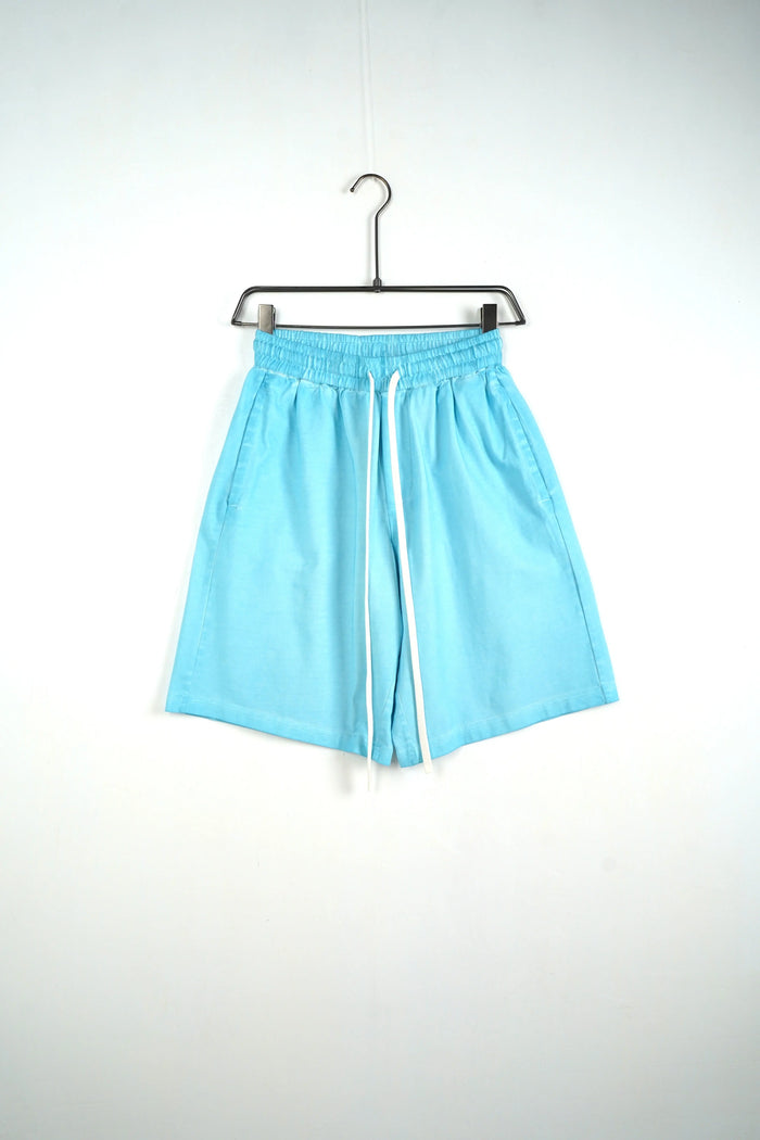 Completo Duca Homme Uomo | Coordinato Maglietta e Pantaloncini | Effetto Slavato | Celeste Duca Homme