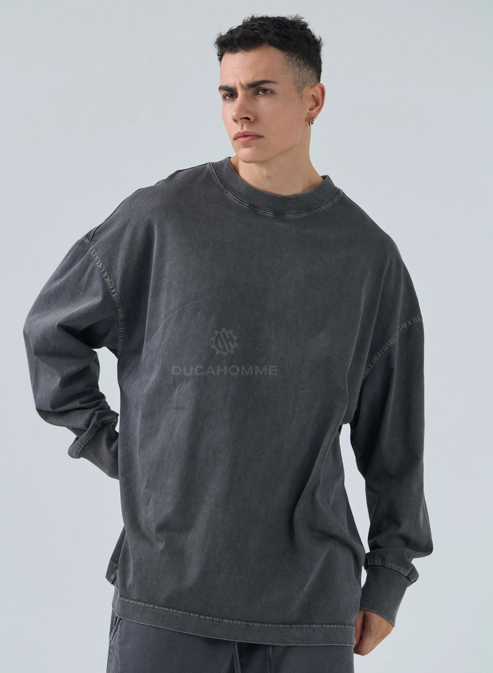 8080101G - T-Shirt Grigio Scuro Duca Homme