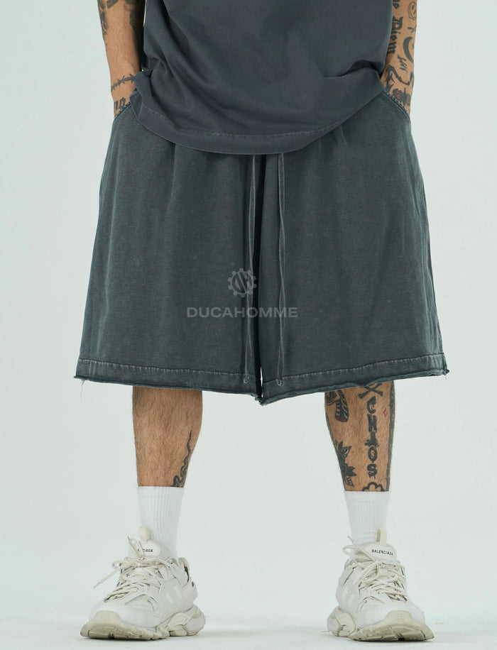 Pantaloncino Oversize Duca Homme Slavato Grigio Scuro Duca Homme