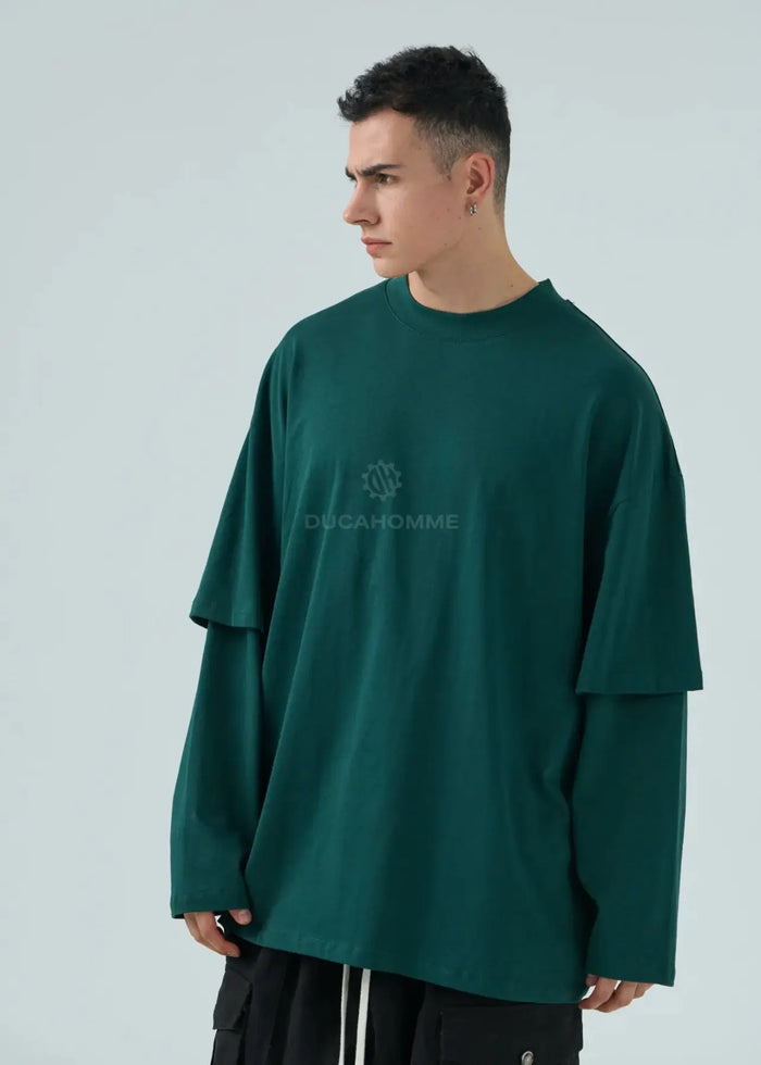 T Shirt Duca Homme | Doppia Manica | Oversize | Uomo | Verde Gucci Duca Homme