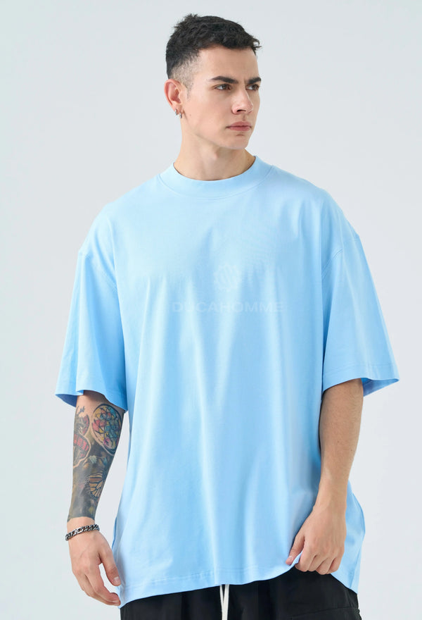 T Shirt Duca Homme Uomo Celeste | Modello Oversize