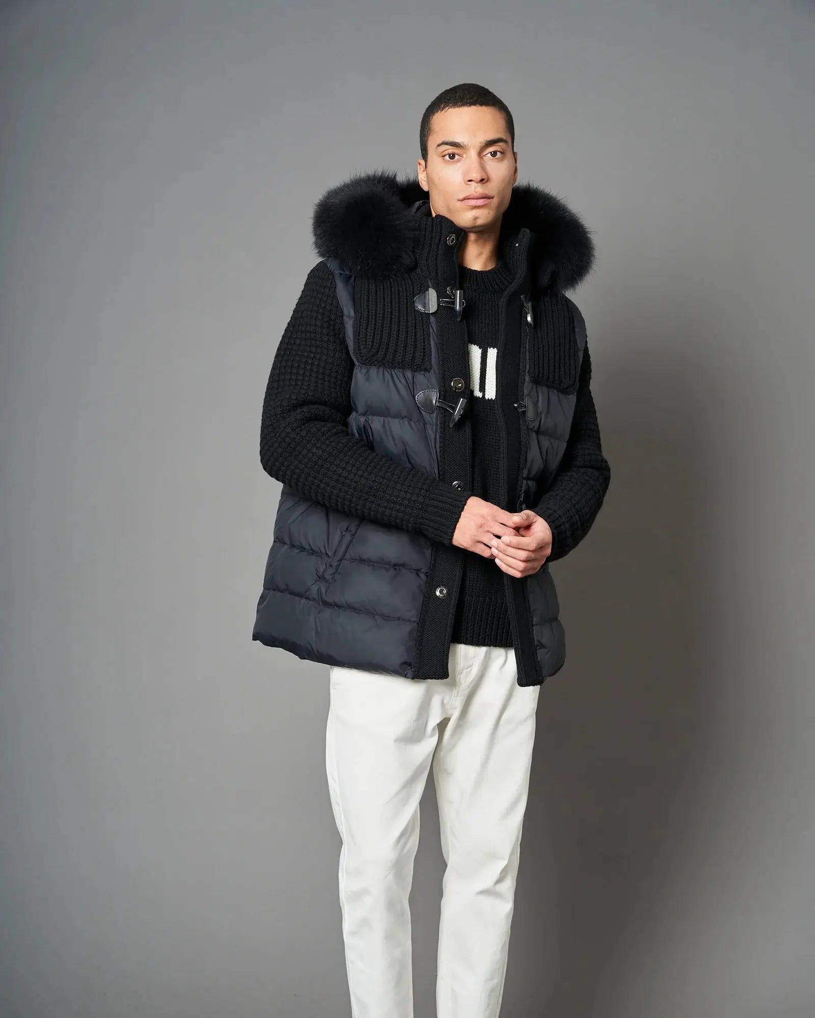 Cappotto Bark Uomo Bark Nero Con Pelliccia Bark Nero Con Pelliccia