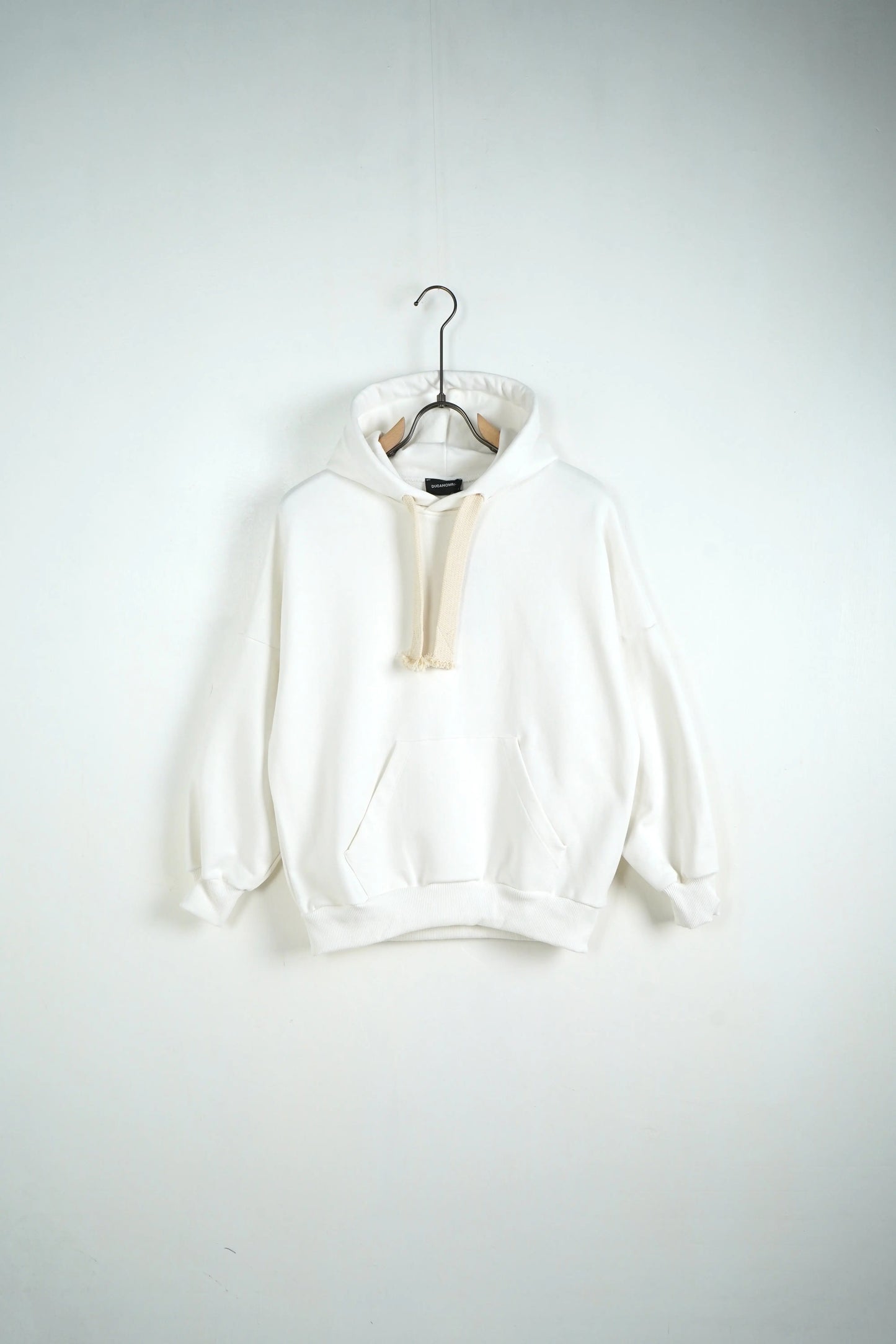 felpa bambino oversize cappuccio lacci duca homme bianco