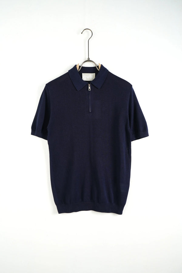 Polo con Zip Blu in Filo Duca Homme Uomo | Modello Oversize