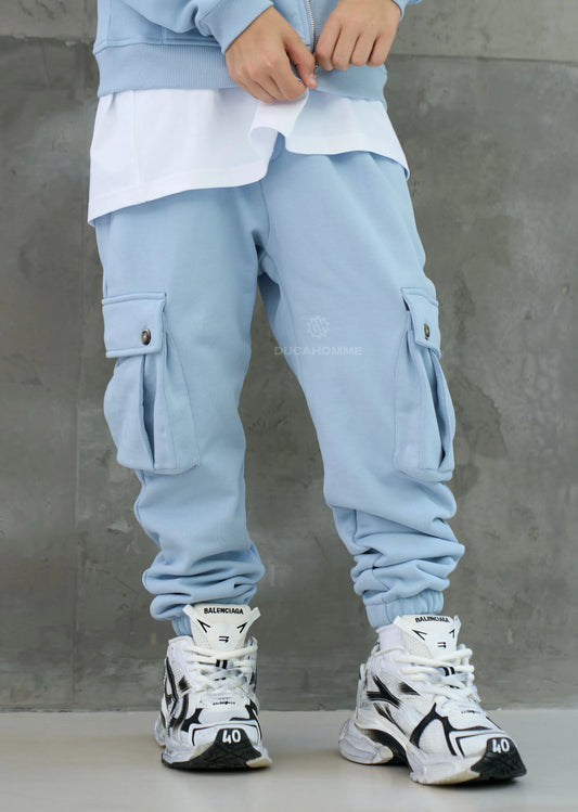 Pantalone Tuta Duca Homme Bambino Celeste Duca Homme