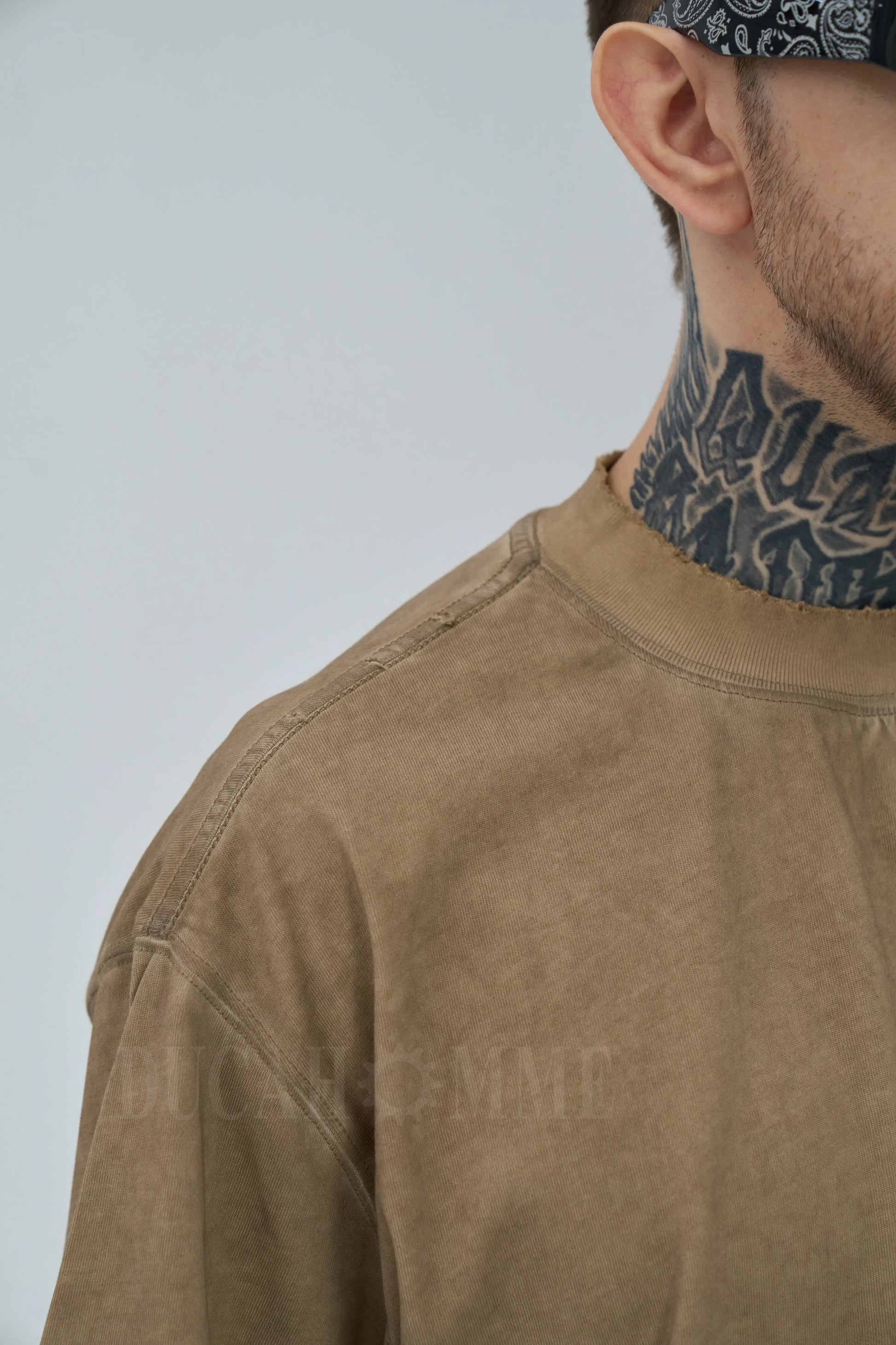 t-shirt cotone effetto lavato marrone oversize duca homme uomo 1