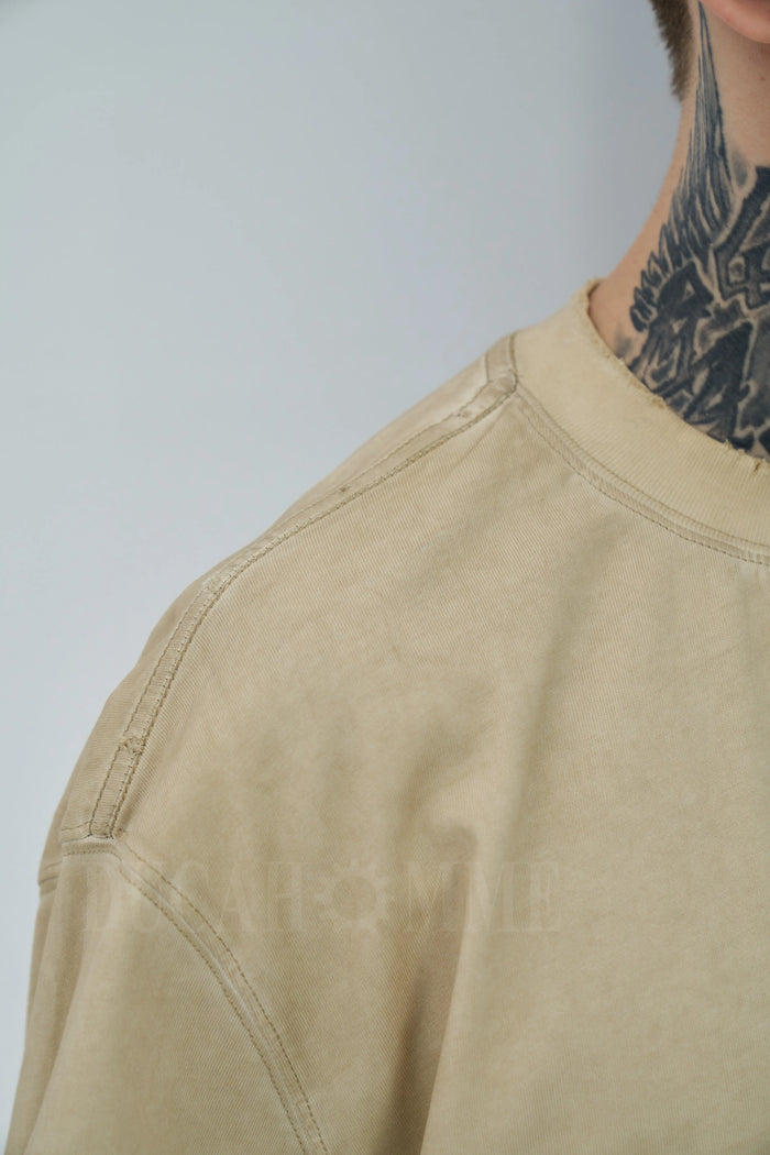 t-shirt cotone effetto lavato beige oversize duca homme uomo 1