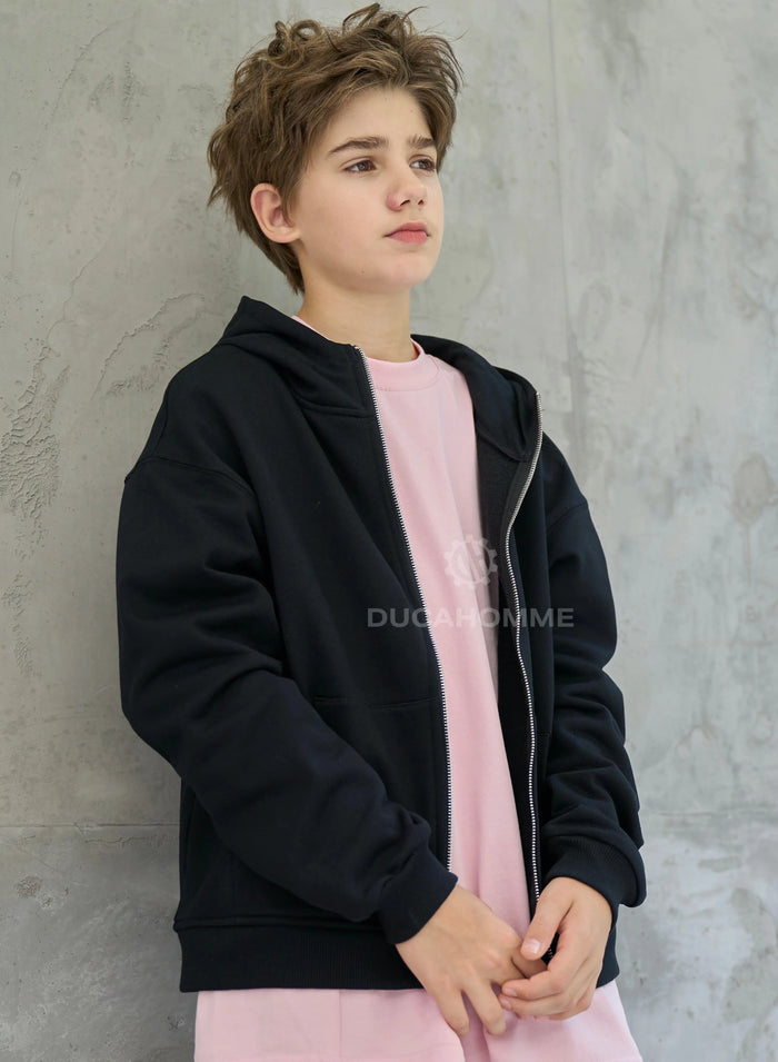 Felpa Bambino Duca Homme Full Zip Nero Duca Homme