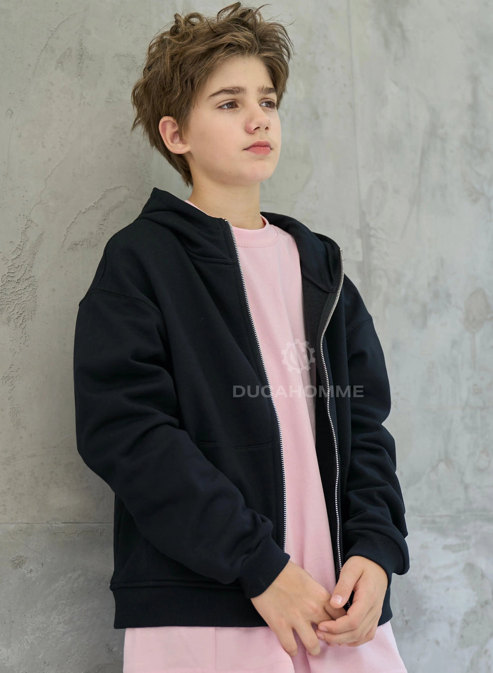 Felpa Bambino Duca Homme Full Zip Nero Duca Homme