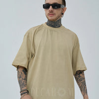 t-shirt cotone effetto lavato beige oversize duca homme uomo