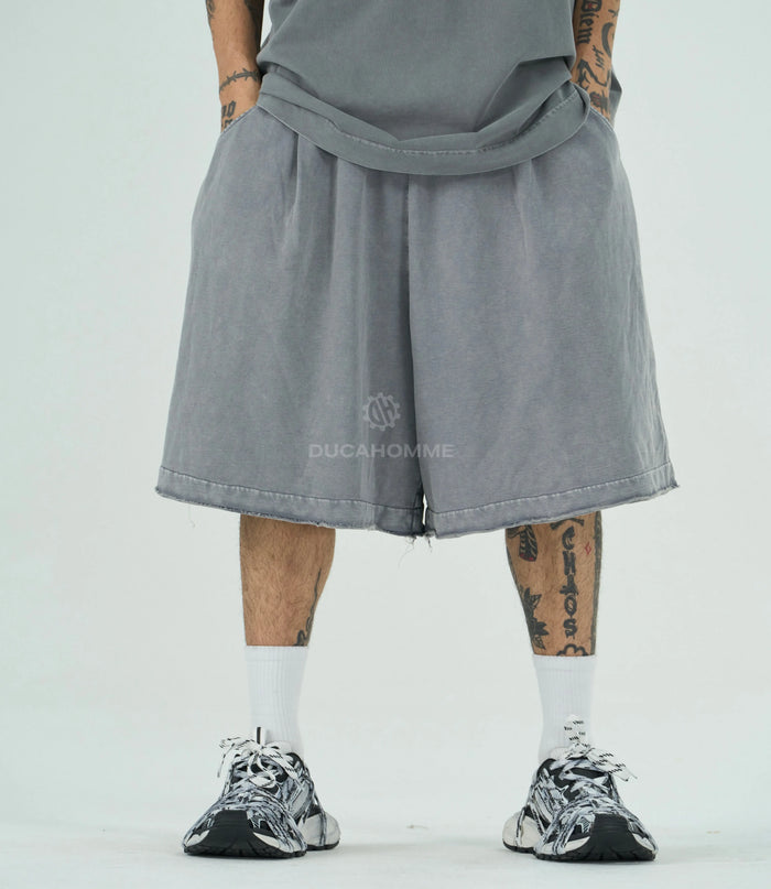 Pantaloncino Oversize Duca Homme Slavato Grigio Chiaro Duca Homme