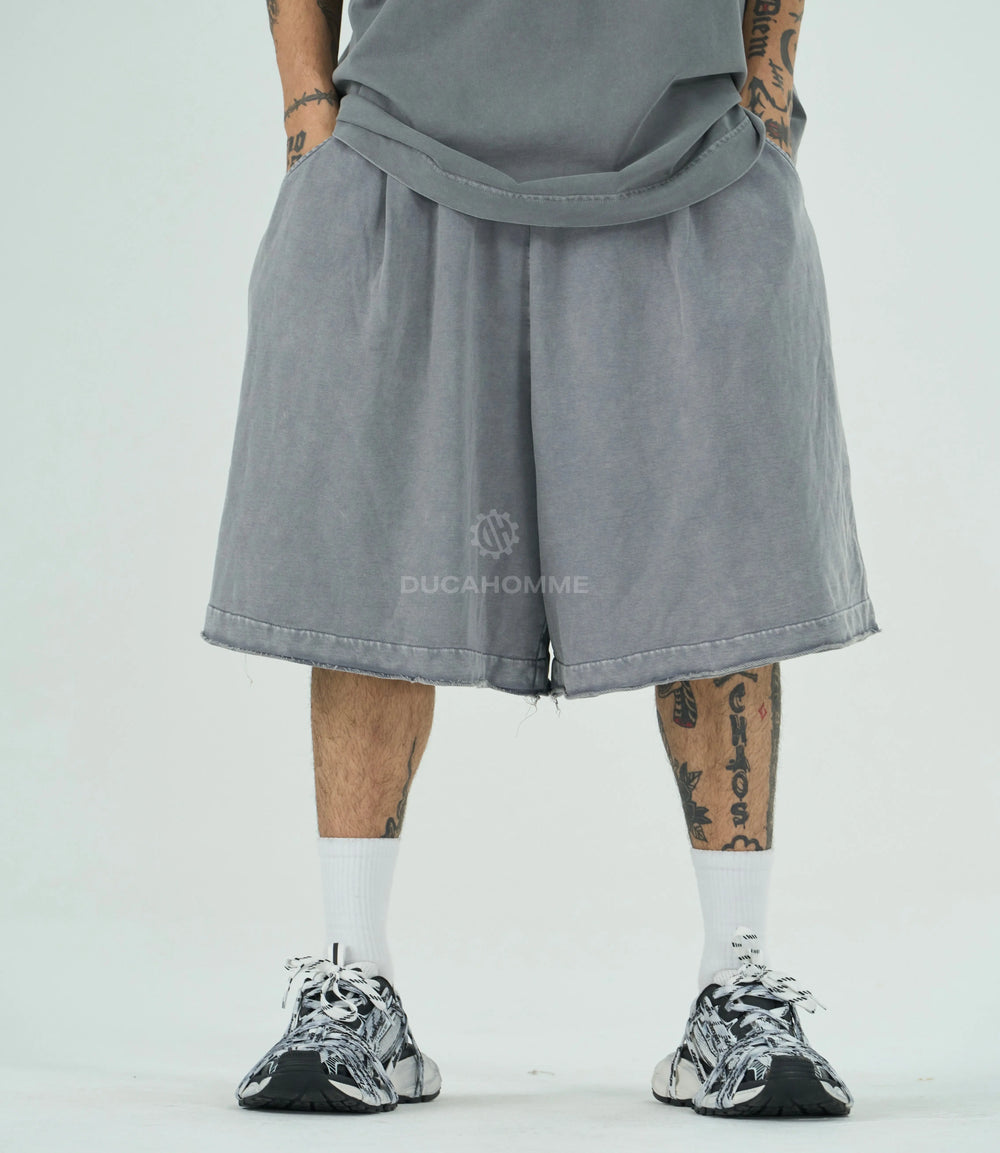 Pantaloncino Oversize Duca Homme Slavato Grigio Chiaro Duca Homme