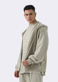 Felpa Cappuccio Duca Homme Beige Slavata Duca Homme