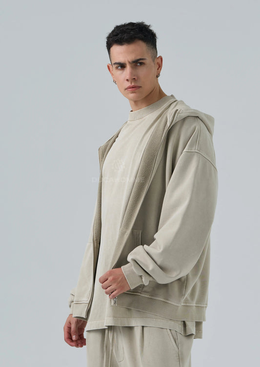 Felpa Cappuccio Duca Homme Beige Slavata Duca Homme