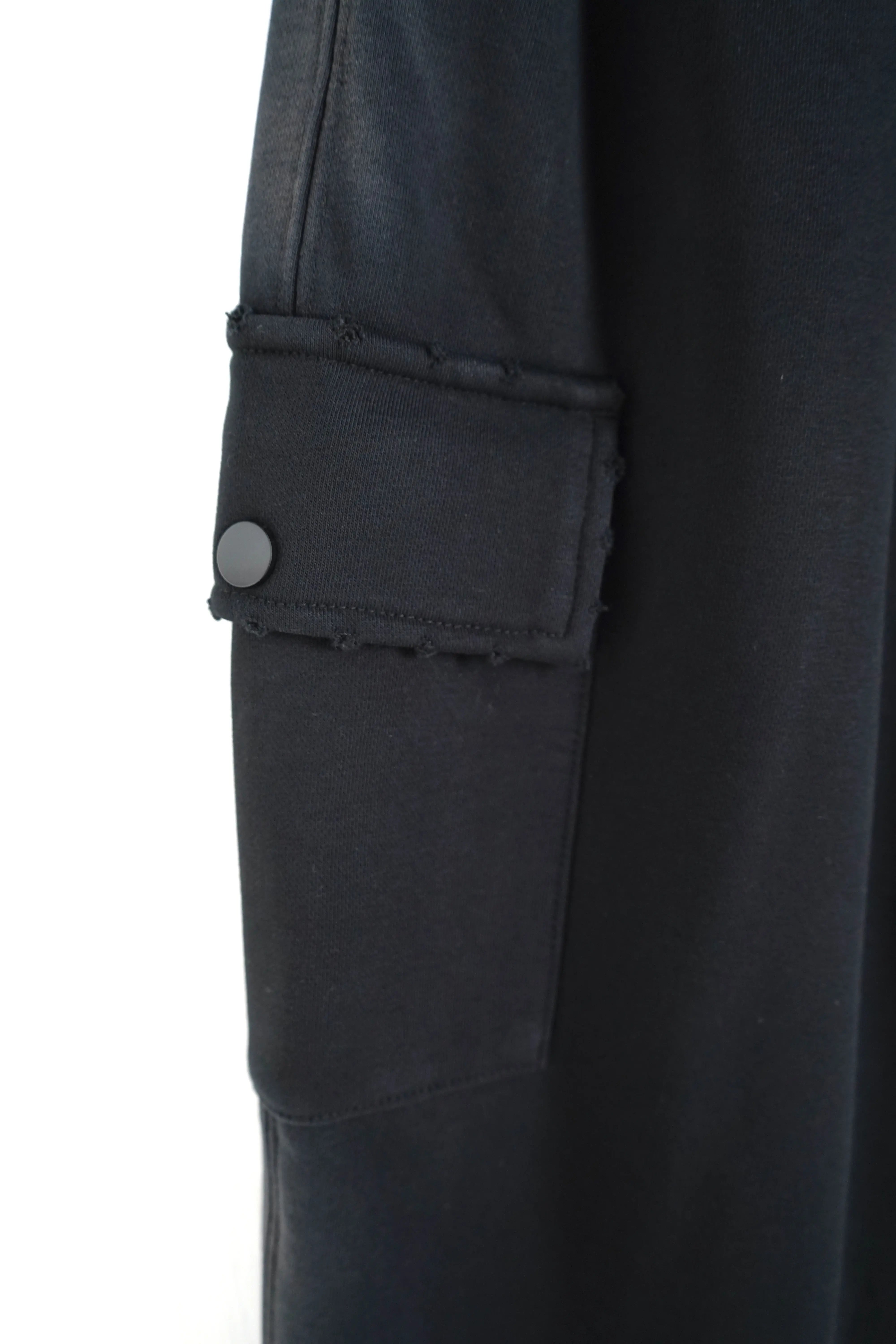 completo duca homme felpa zip pantaloni tasche cargo lacci lunghi nero 3