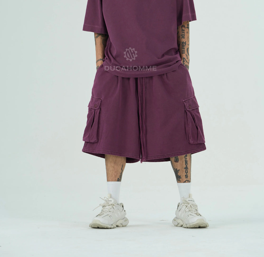 Pantaloncini Cargo Duca Homme Slavati Bordò’ Duca Homme