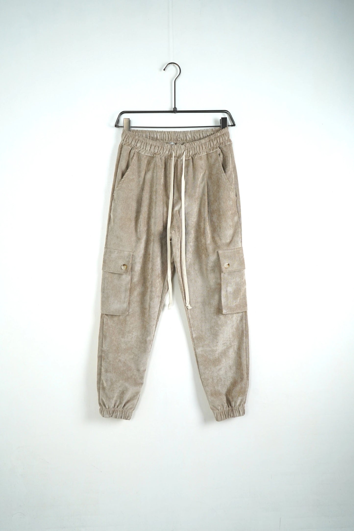 pantalone righe lacci tasche laterali cammello duca homme uomo