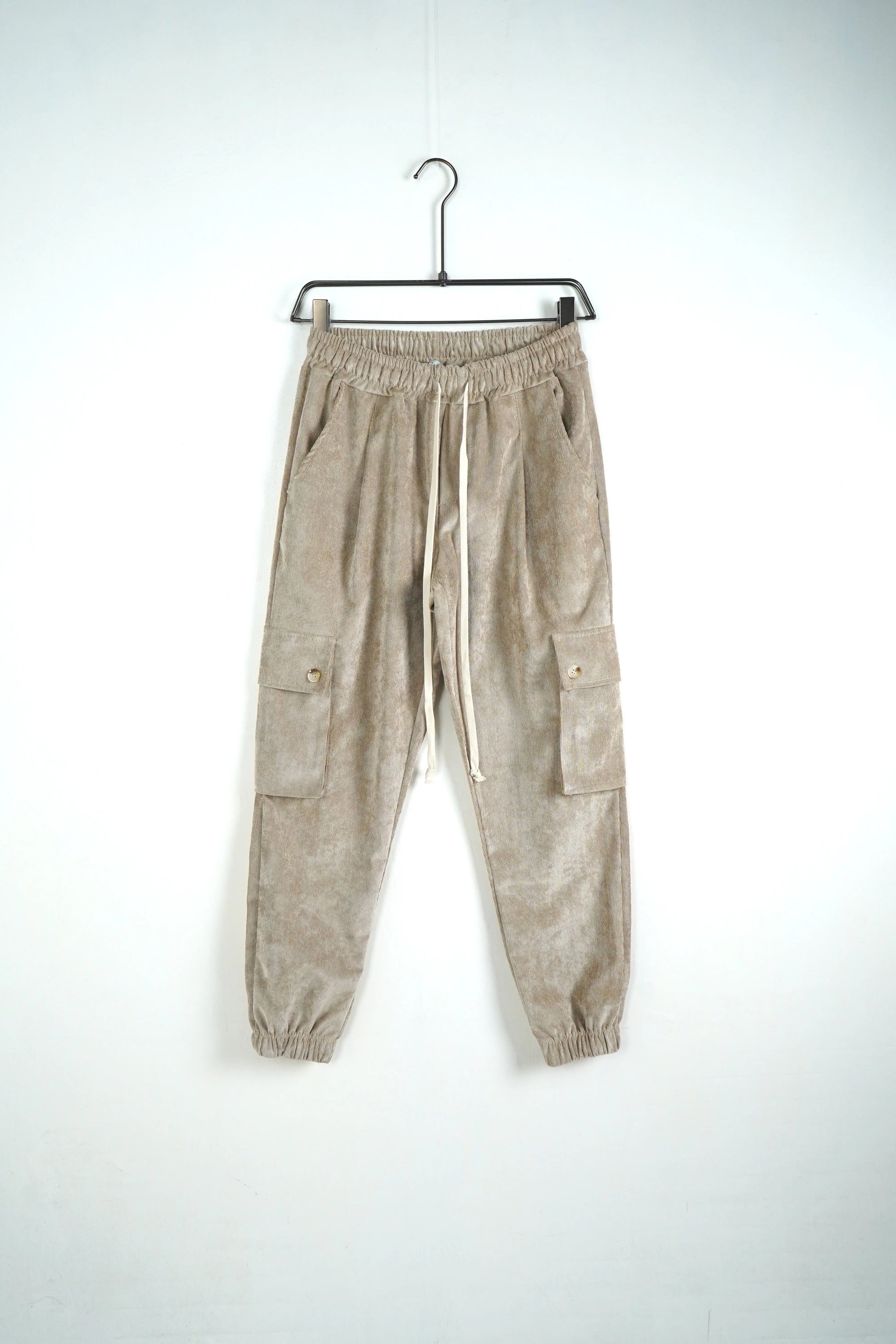 pantalone righe lacci tasche laterali cammello duca homme uomo