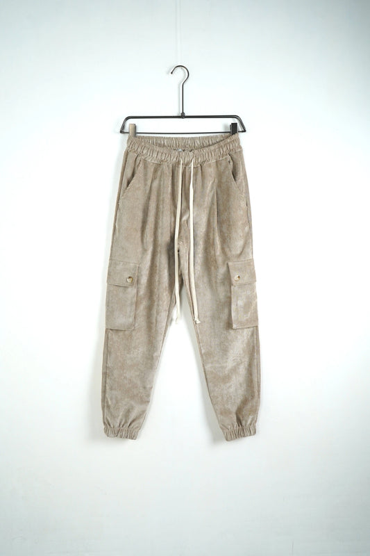 pantalone righe lacci tasche laterali cammello duca homme uomo
