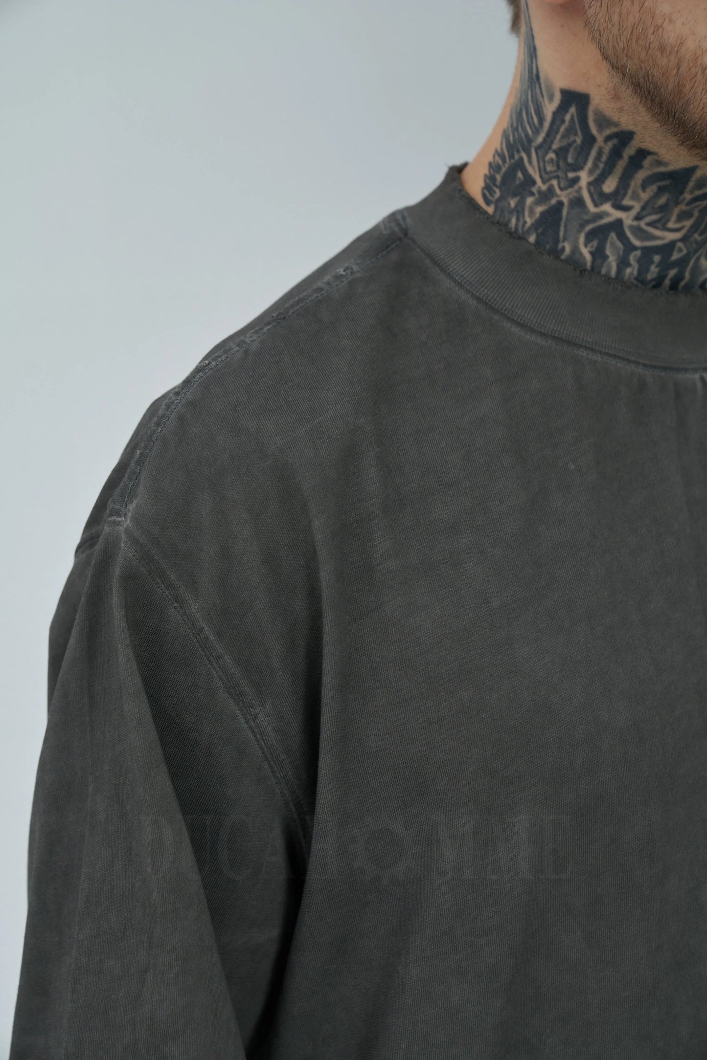 t-shirt cotone pesante effetto lavato grigio oversize duca homme uomo 1
