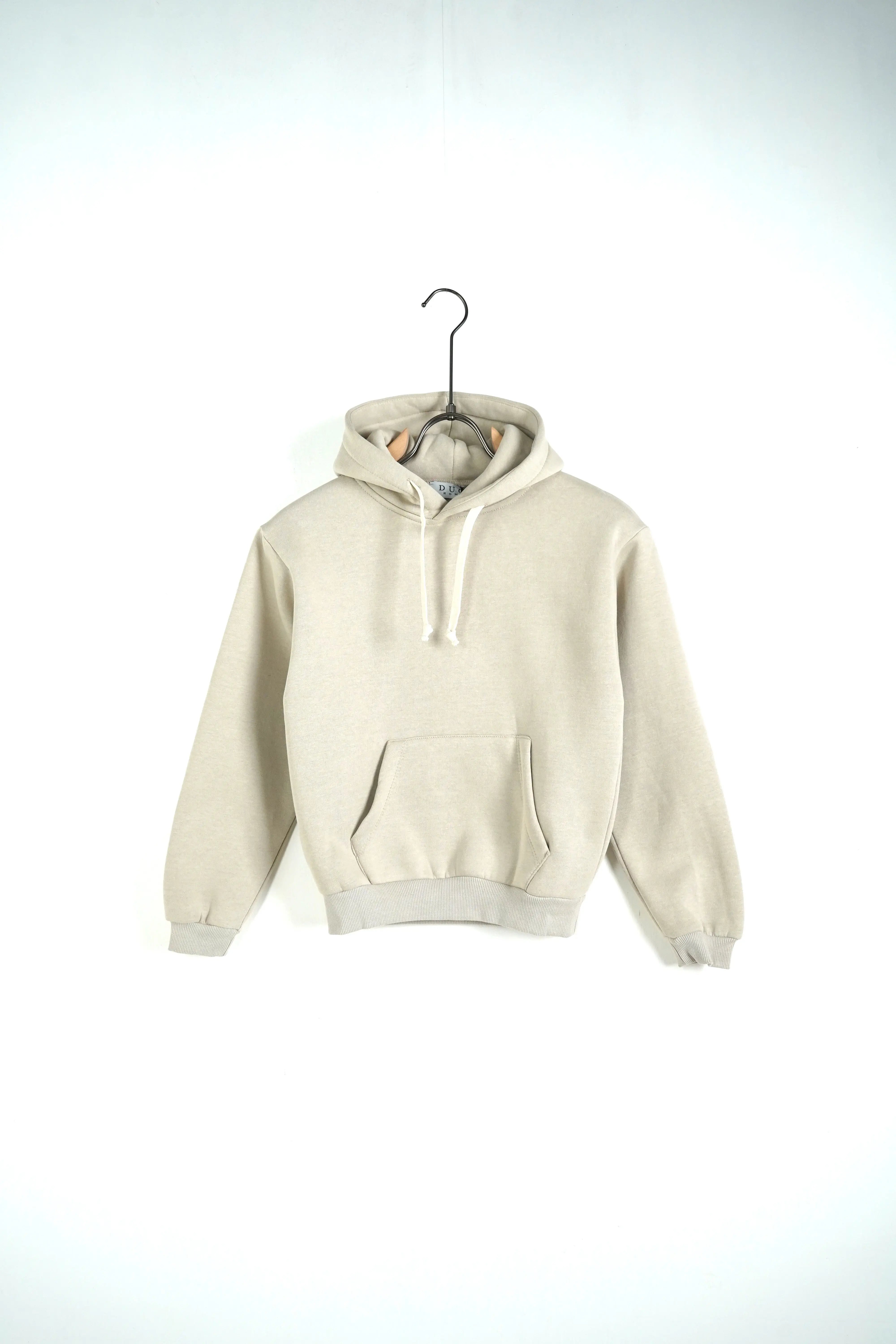 Felpa Duca Homme Bambino | Modello Classico con Cappuccio | Beige Duca Homme