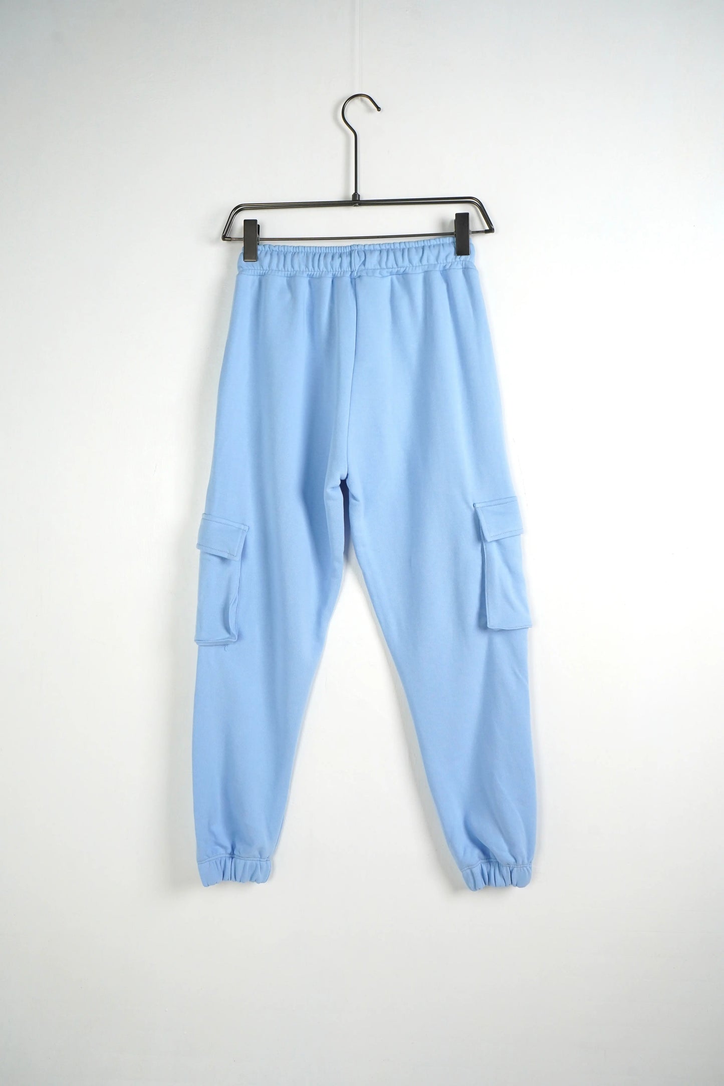 pantalone celeste cargo tasche laterali lacci duca homme uomo