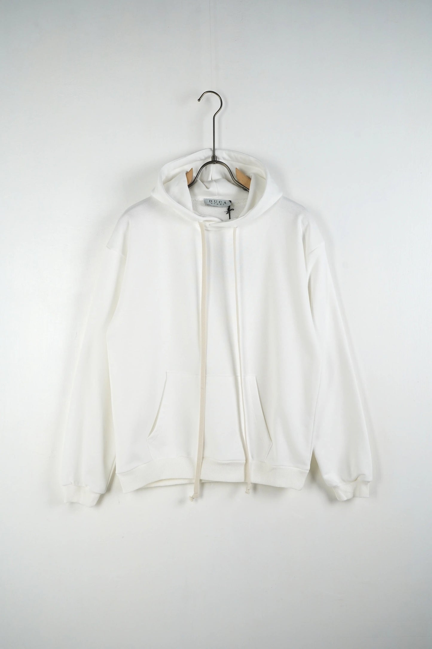 felpa oversize lacci duca homme bianco